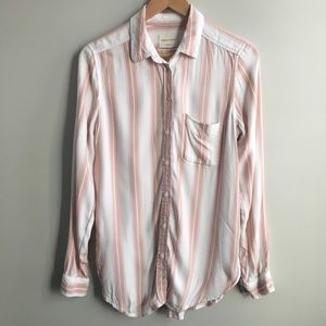 AEO Boyfriend Fit Striped Button Down Size Small